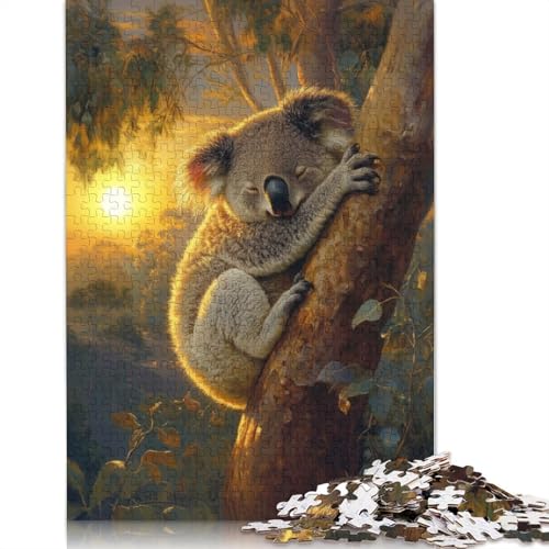 1000-teiliges Puzzle „Koala-Sonnenuntergang, Schlummern“ für Erwachsene und Teenager, Lernspiele für Zuhause, DIY-Spielzeug, 1000 Stück (75 x 50 cm) von BVGVFHT