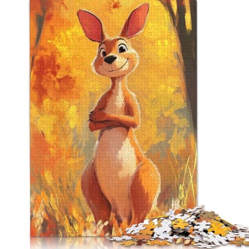 1000-teiliges Puzzle „Lächelndes Känguru im Herbst“ für Erwachsene und Teenager, Lernspielzeug aus Papier, 1000 Teile (75 x 50 cm) von BVGVFHT