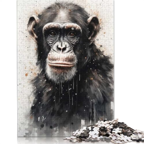 1000-teiliges Puzzle „Schimpansen-Primaten-Majestät“, für Erwachsene, Papierpuzzle, Lernspiel für Erwachsene Teenager, 1000 Teile (75 x 50 cm) von BVGVFHT