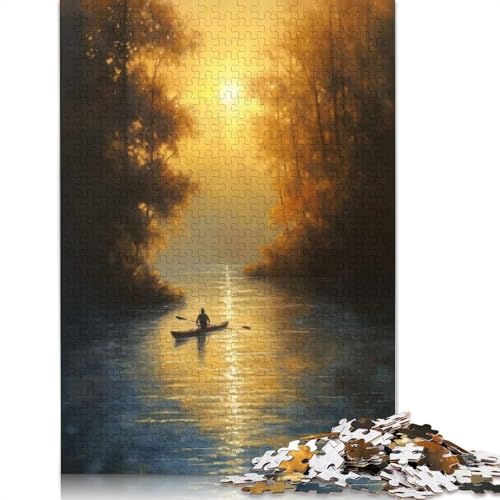 1000-teiliges Puzzle „Serene Kayak Journey“ für Erwachsene, Papierpuzzle, Puzzle für Erwachsene, für Familienspaß und Spieleabend, 1000 Teile (75 x 50 cm) von BVGVFHT