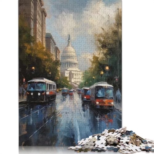 1000-teiliges Puzzle „Washington DC Art USA“ für Erwachsene und Teenager, Papierpuzzles für Familienspaß und Spieleabende, 1000 Teile (38 x 26 cm) von BVGVFHT