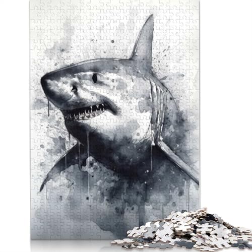 1000-teiliges Puzzle mit Hai-Tinten-Marinejäger, Puzzle für Erwachsene, Papierpuzzles für Erwachsene, Teenager, Mann, Frau, Geschenk, 1000 Stück (75 x 50 cm) von BVGVFHT