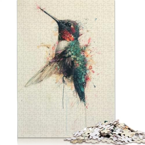1000-teiliges Puzzle mit Kolibri-Malerei, Charm-Puzzle für Erwachsene und Teenager, Papierpuzzle, 1000 Teile (38 x 26 cm) von BVGVFHT