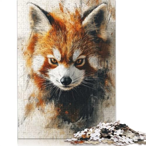 1000-teiliges Puzzle mit Porträt des Roten Pandas für Erwachsene, Puzzle, Puzzle für Erwachsene, Heimdekoration, Puzzle-Spielzeug, 1000 Stück (38 x 26 cm) von BVGVFHT
