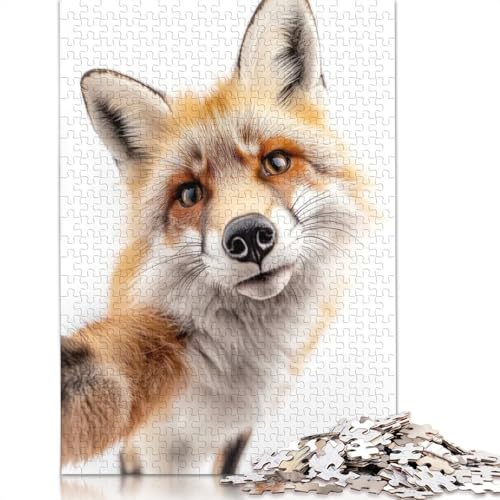 1000-teiliges Puzzle mit Rotfuchs-Selfie für Erwachsene und Teenager. Puzzle für Familienspaß und Spieleabende. 1000 Teile (75 x 50 cm) von BVGVFHT