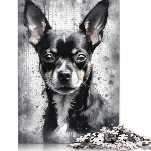 1000-teiliges Puzzle mit bezauberndem Chihuahua-Hund für Erwachsene, Puzzle, Puzzle für Erwachsene, Heimdekoration, Puzzle-Spielzeug, 1000 Stück (75 x 50 cm) von BVGVFHT