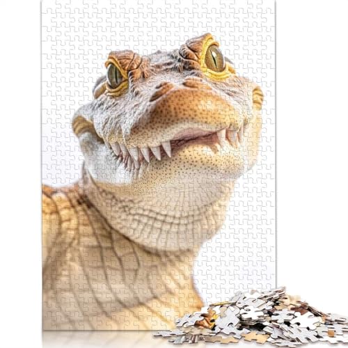 1000-teiliges Puzzle mit lächelndem Krokodil-Selfie für Erwachsene, Puzzle für Erwachsene, Alter 14+, 1000 Teile (75 x 50 cm) von BVGVFHT
