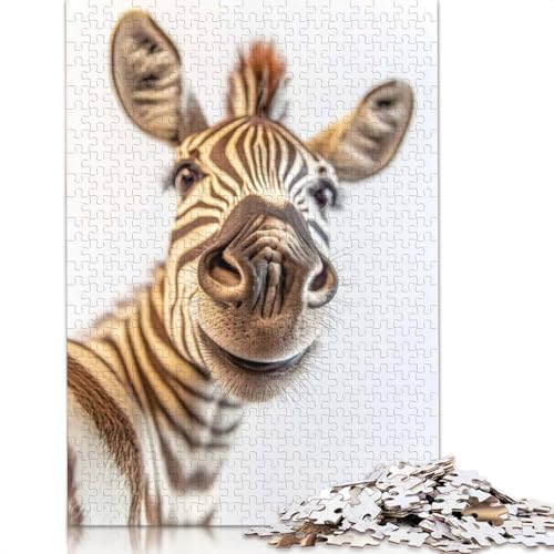 1000-teiliges Puzzle mit lächelndem Zebra-Selfie für Erwachsene, Puzzle für Erwachsene und Jugendliche ab 12 Jahren, 1000 Teile (38 x 26 cm) < von BVGVFHT