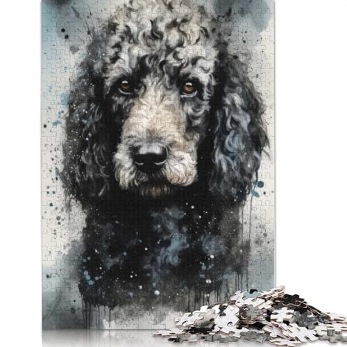 1000-teiliges Puzzle mit pelzigem Pudelhund und elegantem Fell für Erwachsene und Jugendliche, Lernspielzeug aus Papier, 1000 Teile (38 x 26 cm) von BVGVFHT