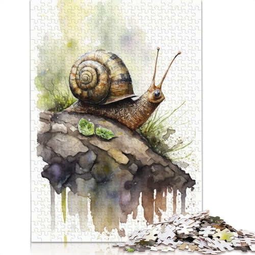 1000-teiliges Schneckenkunst-Aquarell-Puzzle für Erwachsene, Papierpuzzles für Teenager, Geschenke, einzigartige Heimdekoration und Geschenke, 1000 Stück (75 x 50 cm) von BVGVFHT