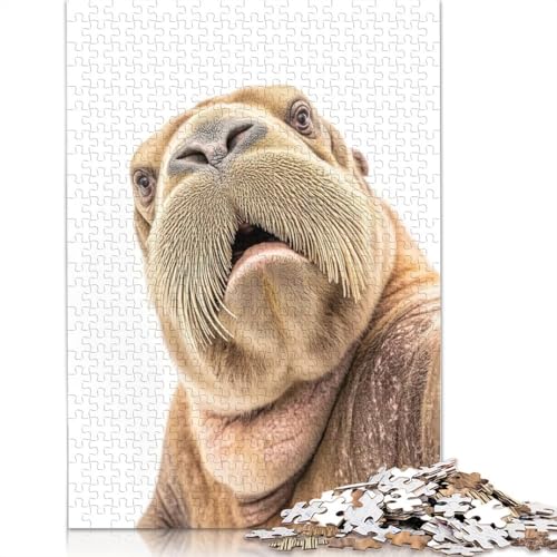 1000-teiliges Selfie-Walross-Puzzle mit verspieltem Tierdekor für Erwachsene Teenager, Papierpuzzles, nachhaltiges Puzzle für Erwachsene | Spiele 1000 Teile (75 x 50 cm) von BVGVFHT