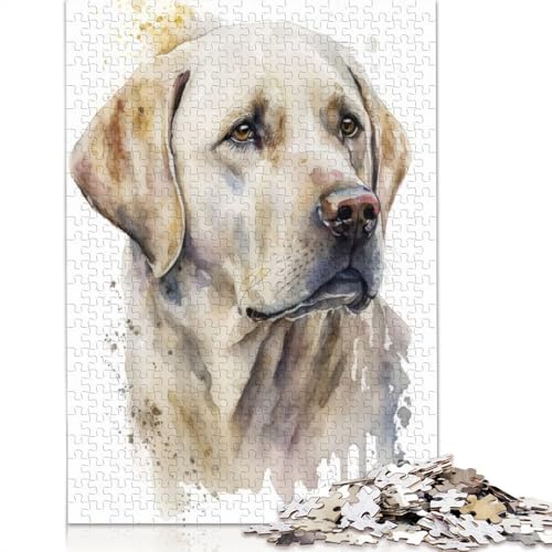 Abrador Retriever-Hunde-Puzzles für Erwachsene, 1000-teiliges Puzzle für Teenager, Lernspiel, Herausforderungsspielzeug, 1000 Stück (75 x 50 cm) von BVGVFHT