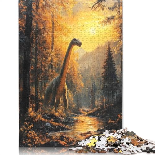 Dinosaurier-Sonnenuntergang-Puzzle, 1000 Teile, für Erwachsene und Jugendliche ab 12 Jahren, 1000 Teile (38 x 26 cm) von BVGVFHT