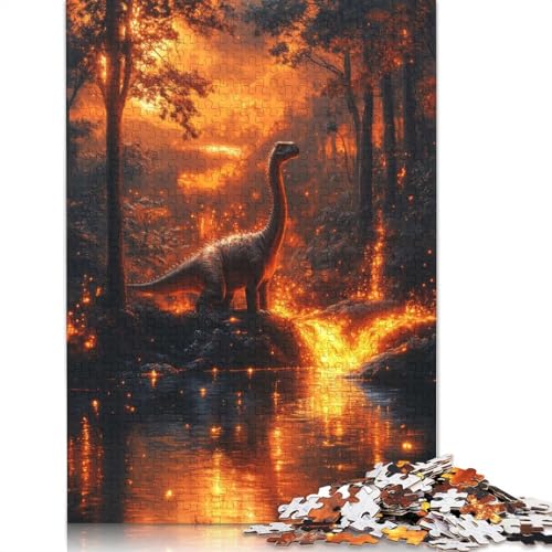 Dinosaurier im Feuerwald, Puzzle für Erwachsene, 1000-teiliges Puzzle für Teenager ab 12 Jahren, 1000 Teile (75 x 50 cm) von BVGVFHT