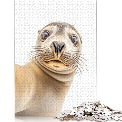 EIN Seehund, der EIN Selfie Macht, 1000-teiliges Puzzle für Erwachsene und Teenager, Teenager, Mann, Frau, Geschenk, 1000 Teile (75 x 50 cm) von BVGVFHT