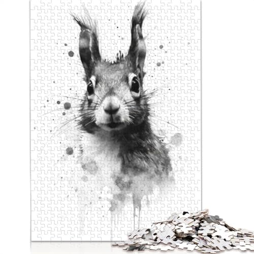 Eichhörnchen-Schönheits-Aquarell-Puzzle, 1000 Teile, für Erwachsene und Jugendliche ab 12 Jahren, 1000 Teile (75 x 50 cm) von BVGVFHT
