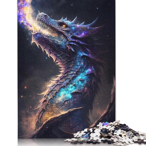 Elder Dragons Cosmic Reign 1000-teiliges Puzzle, Papierpuzzle für Teenager, lustige Puzzles 1000 Teile (38 x 26 cm) von BVGVFHT