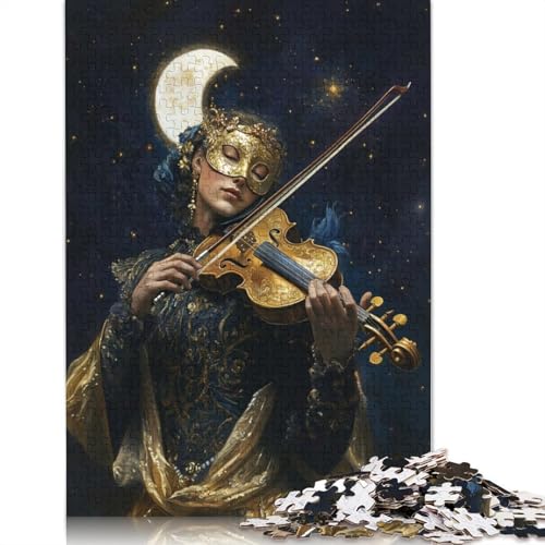 Geiger unter dem Mond, 1000-teiliges Puzzle für Erwachsene und Teenager, Teenager, Mann, Frau, Geschenk, 1000 Teile (38 x 26 cm) von BVGVFHT