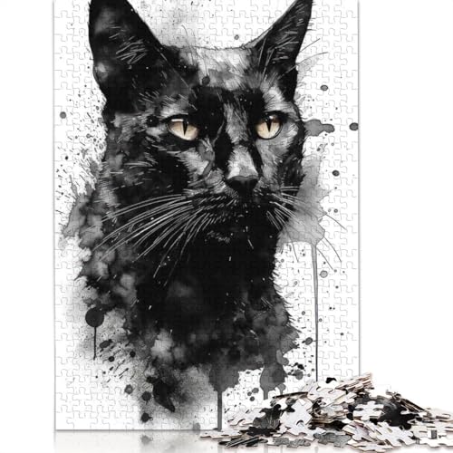 Katzenporträt Aquarell, 1000 Teile, Papierpuzzle für Erwachsene, Puzzle, Lernspiel, Herausforderungsspielzeug, 1000 Teile (75 x 50 cm) von BVGVFHT