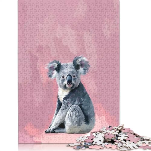 Koala auf rosa Hintergrund, Puzzle für Erwachsene und Jugendliche, 1000 Teile, Papierpuzzle für Erwachsene, Puzzles ab 12 Jahren, (75 x 50 cm) von BVGVFHT