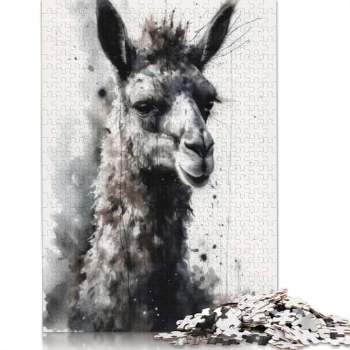 Llama Beauty Aquarell-Puzzles für Erwachsene, 1000-teiliges Puzzle für Teenager, Lernspiel, Herausforderungsspielzeug, 1000 Stück (75 x 50 cm) von BVGVFHT