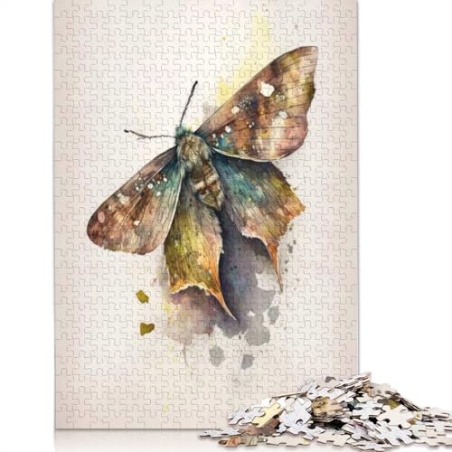 Motte, Aquarell, Insekt, 1000-teiliges Puzzle, Papierpuzzle für Teenager, lustiges Puzzle, 1000 Teile (38 x 26 cm) von BVGVFHT