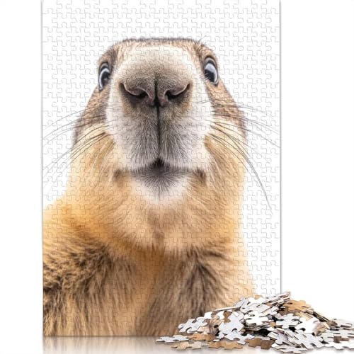 Murmeltier-Selfie-Puzzles, 1000 Teile, Papierpuzzles für Erwachsene und Teenager, Familienspiel, 1000 Teile (38 x 26 cm) von BVGVFHT