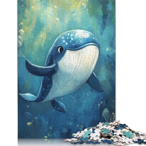Niedliches Wal-Malpuzzle für Erwachsene und Jugendliche, 1000 Teile, Papierpuzzle für Erwachsene, Puzzles für Jugendliche ab 12 Jahren, (75 x 50 cm) von BVGVFHT