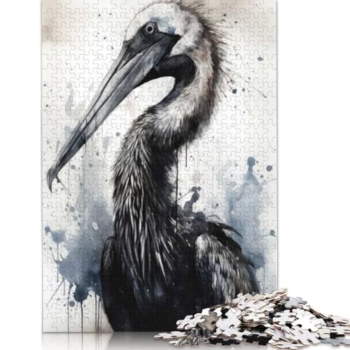 Pelican Beauty Black Ink Puzzles 1000 Teile Papierpuzzles für Erwachsene und Teenager Familienspiel 1000 Stück (38 x 26 cm) von BVGVFHT