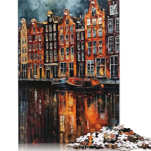 Puzzle für Erwachsene, 1000 Teile, Amsterdam, Niederlande, Papierpuzzle für Erwachsene und Jugendliche, Heimdekoration, Puzzlespielzeug, 1000 Teile (75 x 50 cm) von BVGVFHT