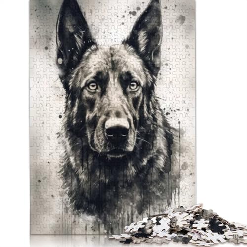 Puzzle für Erwachsene, 1000 Teile, Deutscher Schäferhund, Schönheits-Puzzle, Puzzles für Erwachsene, Lernspiel, Herausforderungsspielzeug, 1000 Teile (38 x 26 cm) von BVGVFHT