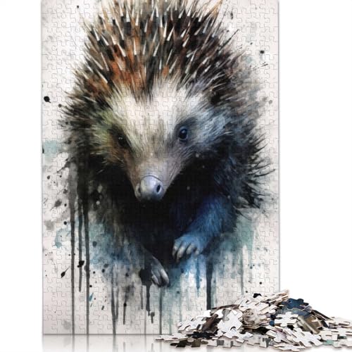 Puzzle für Erwachsene, 1000 Teile, Echidna Beauty, Aquarellpapier, Puzzles für Erwachsene, Lernspiel, Herausforderungsspielzeug, 1000 Teile (75 x 50 cm) von BVGVFHT