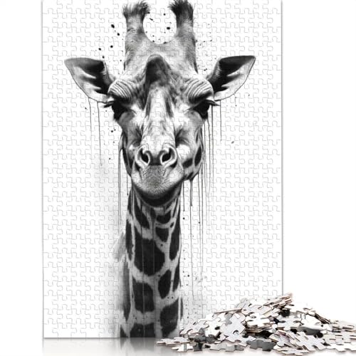 Puzzle für Erwachsene, 1000 Teile, Giraffen-Schönheit, Aquarell-Papierpuzzle für Erwachsene und Jugendliche, Heimdekoration, Puzzlespielzeug, 1000 Teile (75 x 50 cm) von BVGVFHT