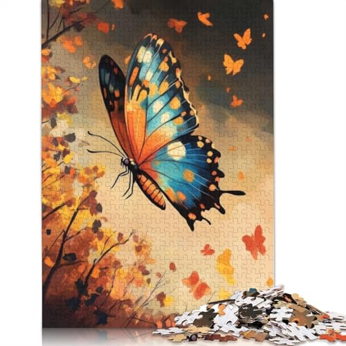 Puzzle für Erwachsene, 1000 Teile, Herbstwald, Schmetterlings-Puzzle, Puzzles für Erwachsene, Lernspiel, Herausforderungsspielzeug, 1000 Teile (75 x 50 cm) von BVGVFHT