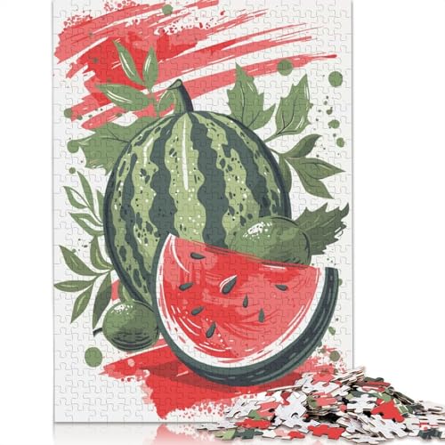 Puzzle für Erwachsene, 1000 Teile, Wassermelonen-Illustration, Puzzle, Puzzles für Erwachsene, Lernspiel, Herausforderungsspielzeug, 1000 Teile (38 x 26 cm) von BVGVFHT