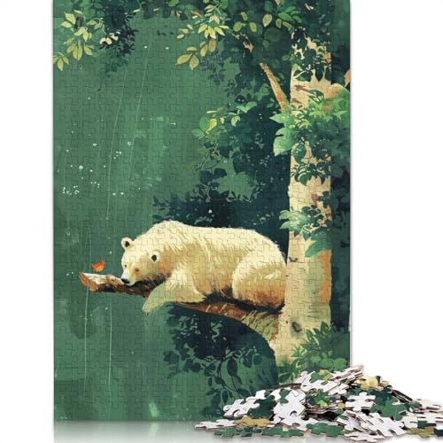 Puzzle für Erwachsene, Eisbär im Wald, Papierpuzzles für Teenager, Geschenke, Heimdekoration, Puzzlespielzeug, 1000 Teile (38 x 26 cm) von BVGVFHT
