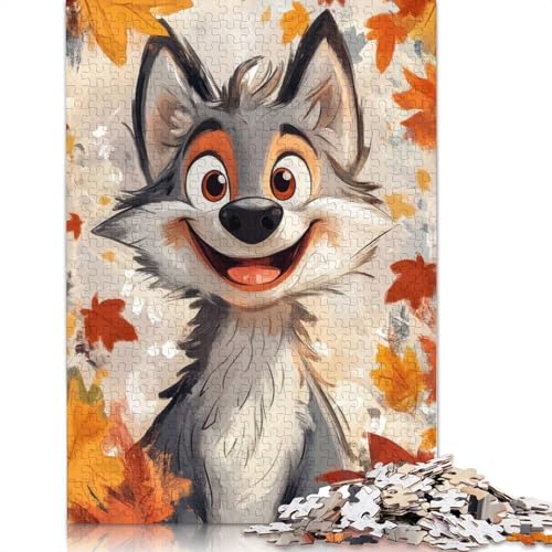 Puzzle für Erwachsene, Herbstwolf, Kunstdruckpapier, Puzzles für Teenager, Geschenke, Heimdekoration, Puzzlespielzeug, 1000 Teile (38 x 26 cm) von BVGVFHT