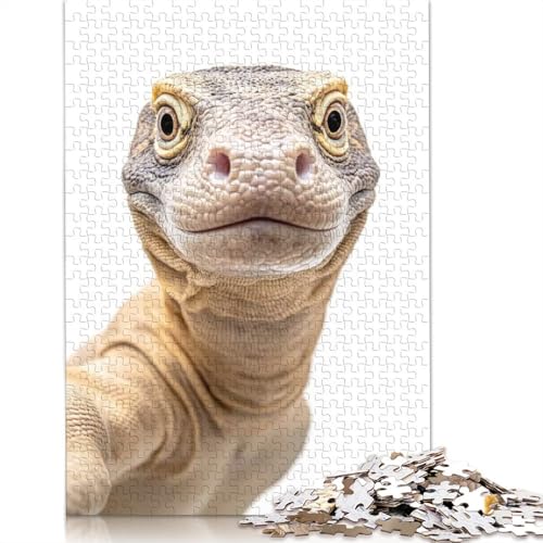 Puzzle für Erwachsene, Komodowaran-Selfie, Papierpuzzles für Teenager, Geschenke, Heimdekoration, Puzzlespielzeug, 1000 Teile (75 x 50 cm) von BVGVFHT