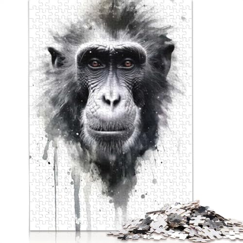 Puzzle für Erwachsene, Pavian-Schönheit, Aquarell, Puzzles für Erwachsene, Lernspiel, Herausforderungsspielzeug, 1000 Teile (75 x 50 cm) von BVGVFHT