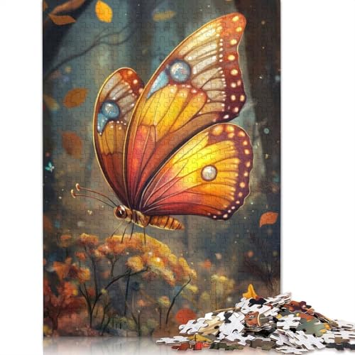 Puzzle für Erwachsene, Verträumte Schmetterlingsszene, Puzzles für Erwachsene, Lernspiel, Herausforderungsspielzeug, 1000 Teile (75 x 50 cm) von BVGVFHT