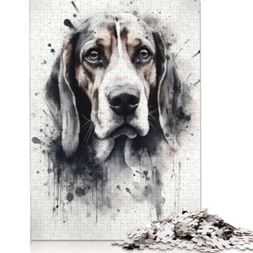Puzzle für Erwachsene 1000 Beagle-Hundewelpen-Liebespuzzle, Puzzles für Erwachsene, Lernspiel, Herausforderungsspielzeug, 1000 Teile (75 x 50 cm) von BVGVFHT