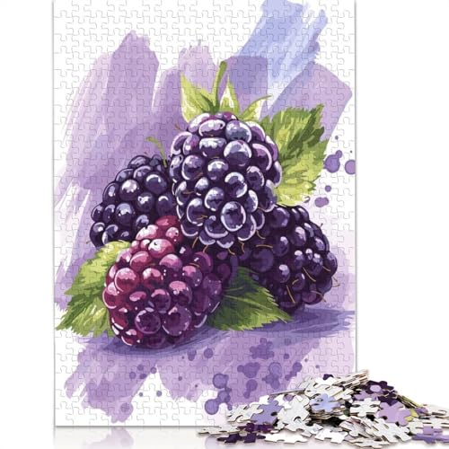 Puzzle für Erwachsene und Jugendliche, Brombeer-Illustration, Puzzles für Erwachsene und Teenager, Familienspiel, 1000 Teile (75 x 50 cm) von BVGVFHT