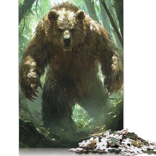 Puzzle für Erwachsene und Jugendliche, Grizzlybär im Wald, Puzzles für Erwachsene und Teenager, Familienspiel, 1000 Teile (75 x 50 cm) von BVGVFHT