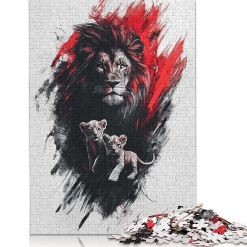 Puzzle mit Löwenfamilienporträt, 1000 Teile, für Erwachsene und Jugendliche ab 12 Jahren, 1000 Teile (75 x 50 cm) von BVGVFHT