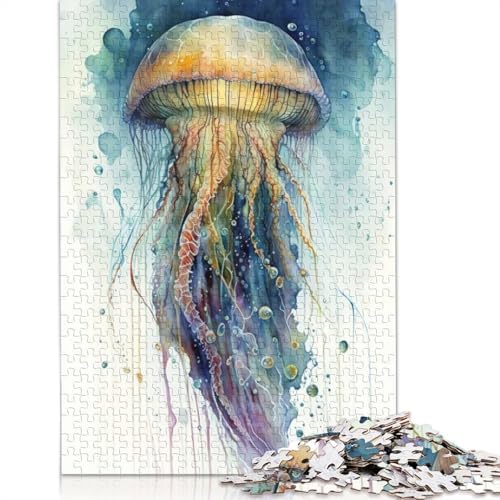 Quallen-Aquarell-Puzzle, 1000 Teile, für Erwachsene und Jugendliche ab 12 Jahren, 1000 Teile (75 x 50 cm) von BVGVFHT