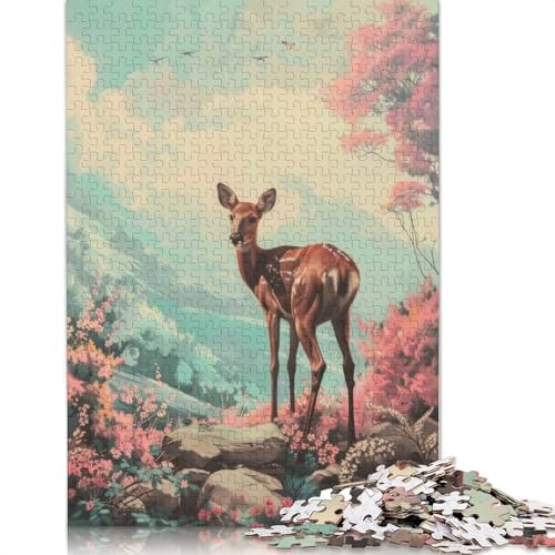 Rehkitz in Einer verträumten Landschaft, Puzzle für Erwachsene, 1000 Teile, Puzzle für Teenager ab 12 Jahren, 1000 Teile (75 x 50 cm) von BVGVFHT