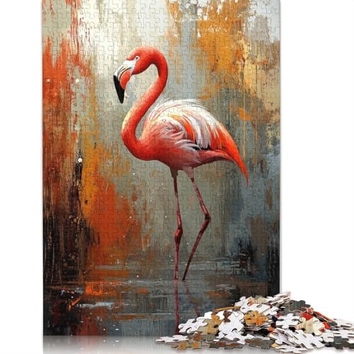 Rosa Flamingo-Malpuzzle für Erwachsene, 1000-teiliges Puzzle für Teenager, Lernspiel, Herausforderungsspielzeug, 1000 Teile (38 x 26 cm) von BVGVFHT
