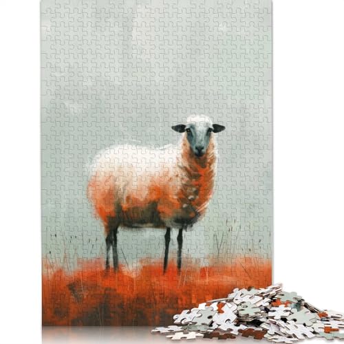Schafe auf einem Feld, 1000-teiliges Papierpuzzle für Erwachsene, Puzzle, Lernspiel, Herausforderungsspielzeug, 1000 Teile (38 x 26 cm) von BVGVFHT