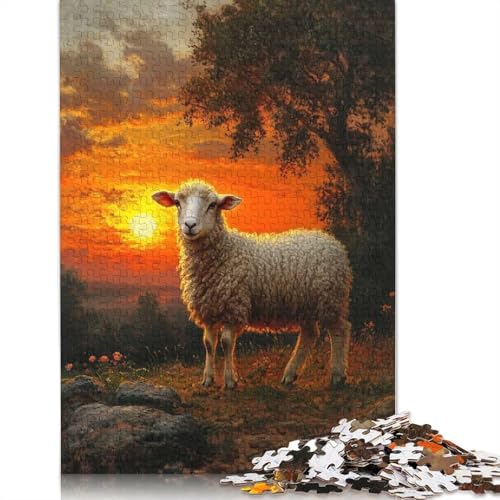 Schafe bei Sonnenuntergang, Puzzle für Erwachsene, 1000 Teile, Puzzle für Teenager ab 12 Jahren, 1000 Teile (75 x 50 cm) von BVGVFHT