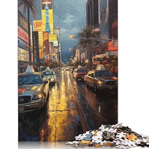 Sin City Las Vegas USA Papierpuzzle 1000 Teile Puzzle für Erwachsene Lernspiel Herausforderung Spielzeug 1000 Stück (38 x 26 cm) von BVGVFHT